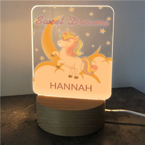 Personalized Sweet Dreams Unicorn Square Light Up Sign image