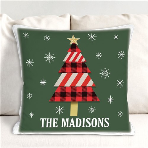 Personalized Christmas Tree Throw Pillow image