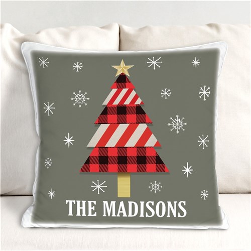 Personalized Christmas Tree Throw Pillow image