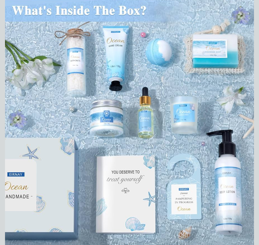 12 Pcs Ocean Bath and Body Gift Set - 2 Scents image