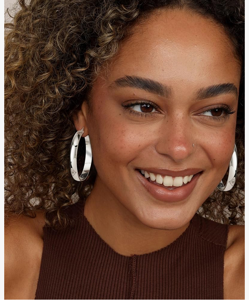 Sterling 925 Silver Hoops Earrings 20/30/40/50 - 4 Sizes image