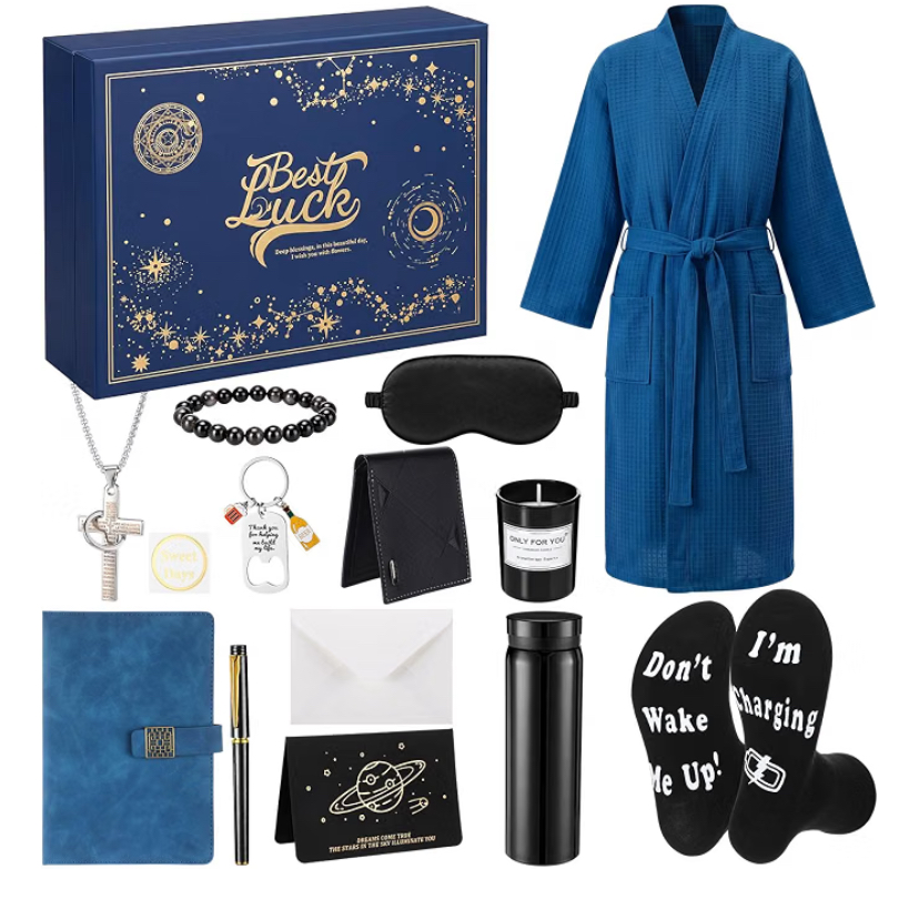 Mens 13 Piece Robe Gifts Set - 4 Colors