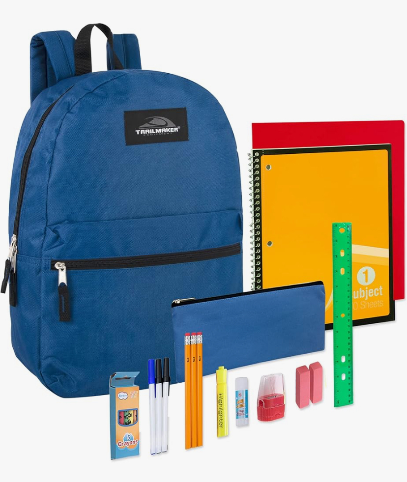 17 " Backpack with School Supplies for Kids - 20 Piece  - 4 Colors image