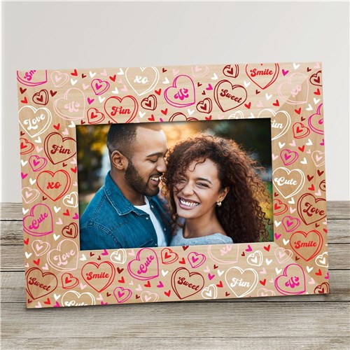 Candy Heart Pattern Wooden Picture Frame