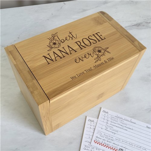 Personalized Best Ever Wooden Recipe Box
