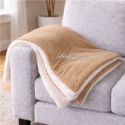 Embroidered Name 50 x 60 Sherpa Blanket - 6 Colors
