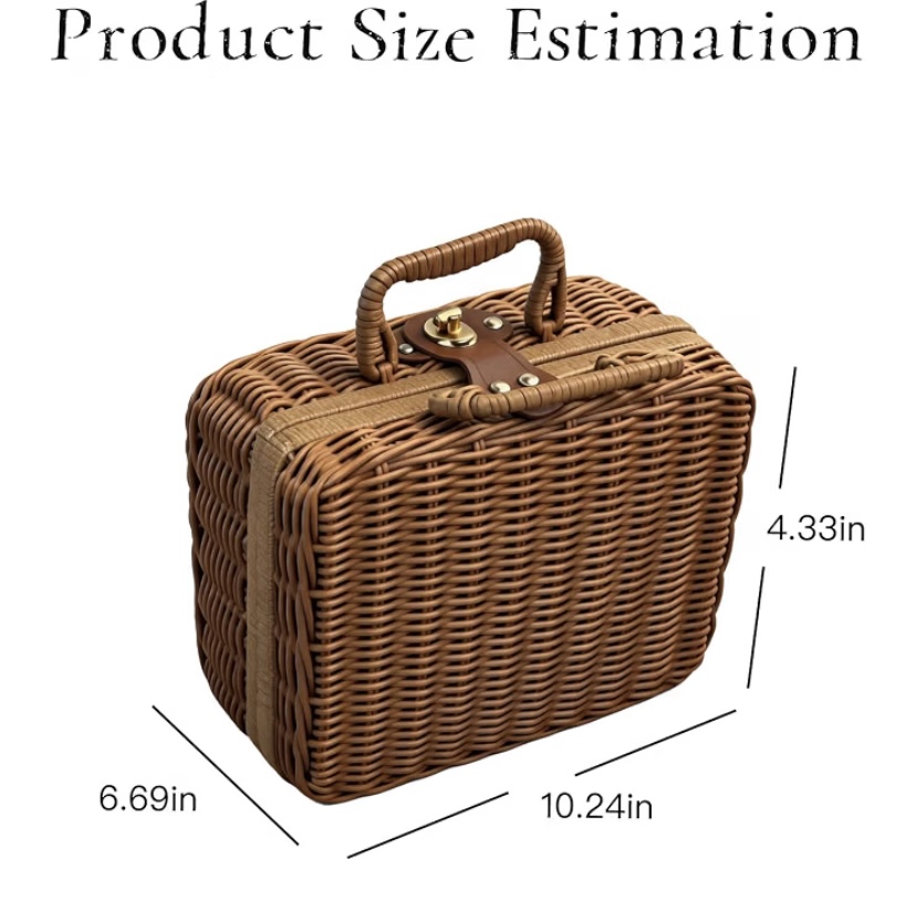Woven Rattan Basket with Satin Self Care Kit & Floral Scarf image