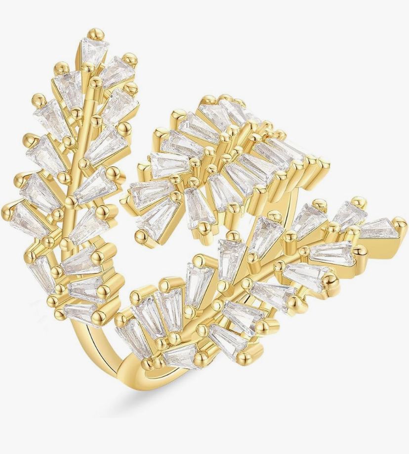 Adjustable Geometric Cubic Zirconia Twisted Ring image