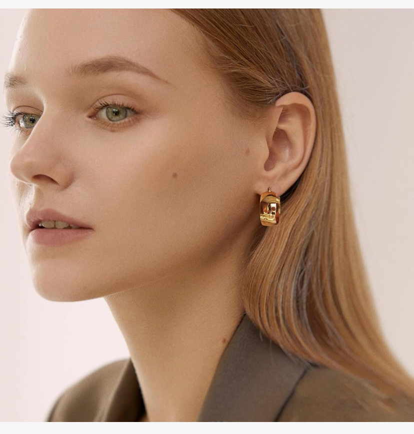 Sterling Silver Gold Plated Hoop Earrings- 20/30/40/50 - 4 Sizes image