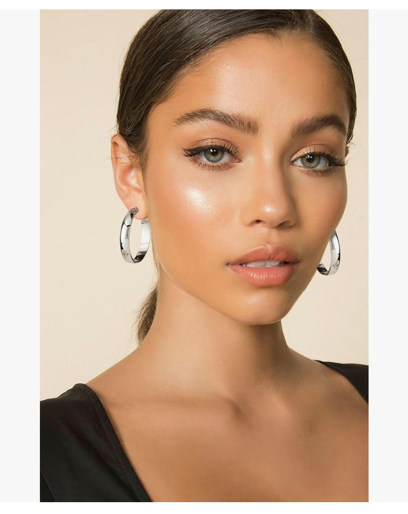 Sterling 925 Silver Hoops Earrings 20/30/40/50 - 4 Sizes image