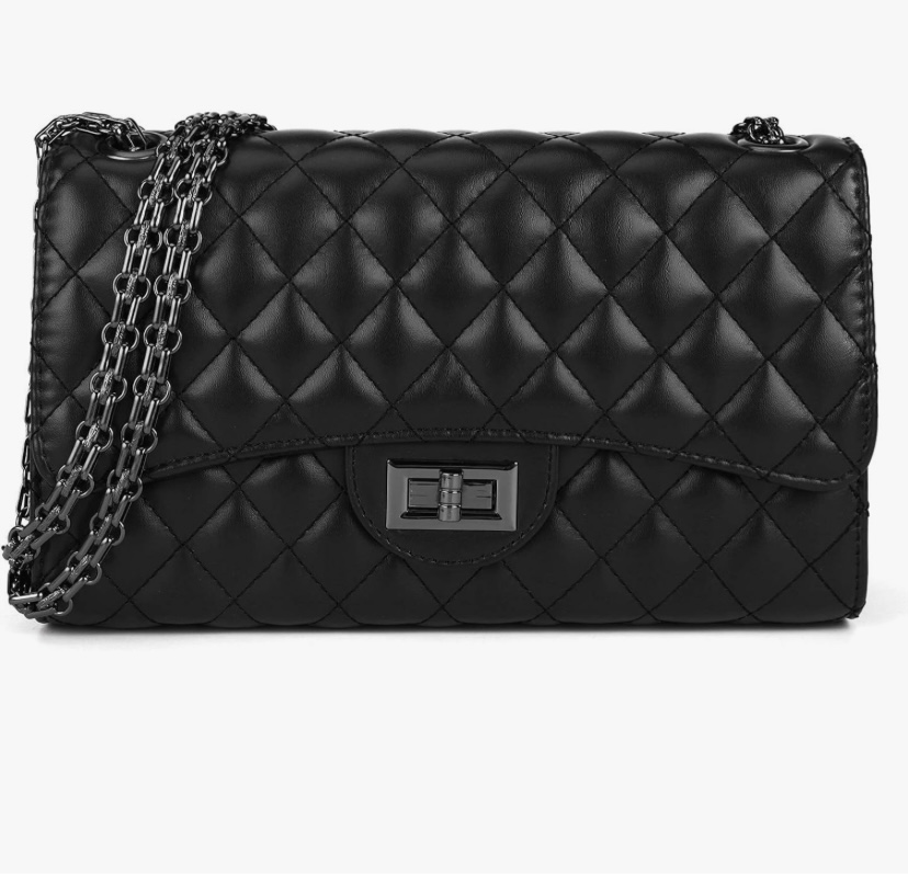 Quilted Crossbody Shoulder Bag with Chain - 12 Colors