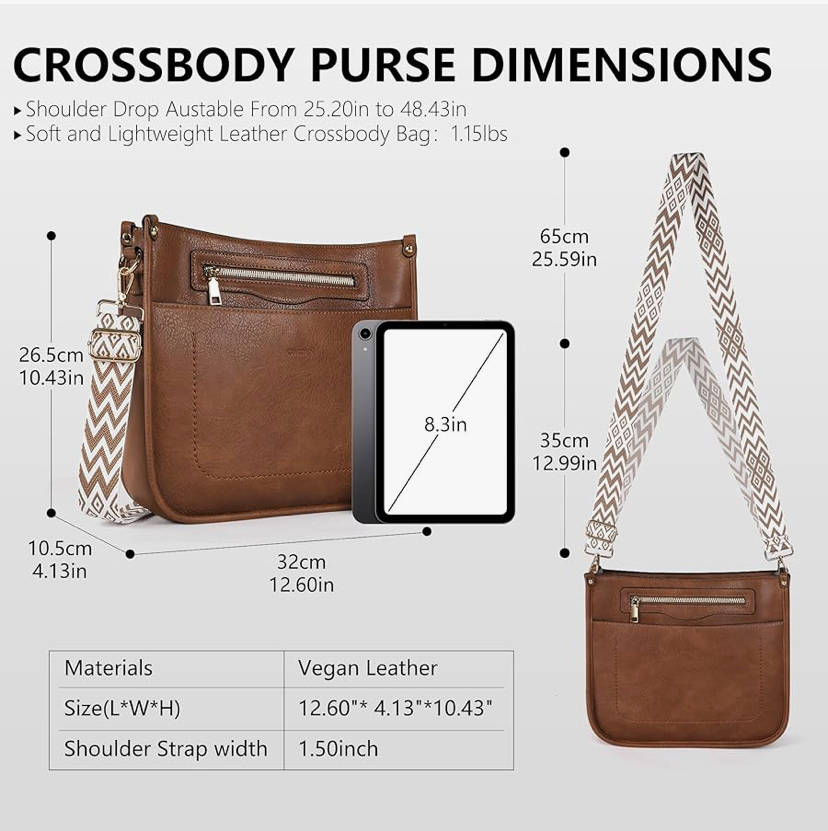 Hobo Travel Purse Multi-Pocket Trendy Handbag- 7 Colors image