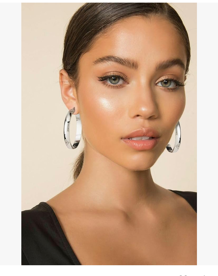 Sterling 925 Silver Hoops Earrings 20/30/40/50 - 4 Sizes image