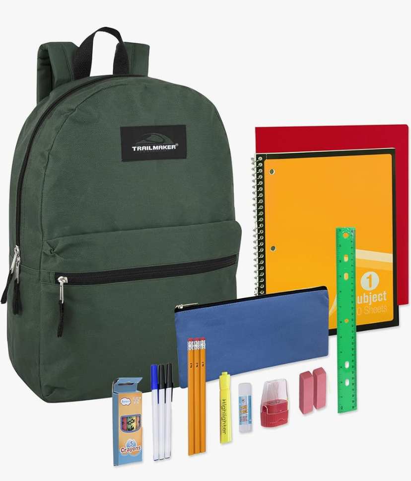 17 " Backpack with School Supplies for Kids - 20 Piece  - 4 Colors image