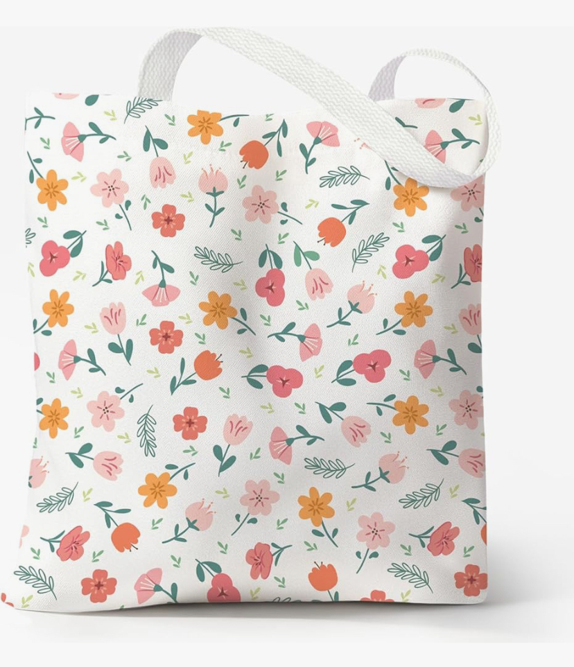 Cute Aesthetic Canvas Totes with snap and Zipper Pocket - 20 Designs image