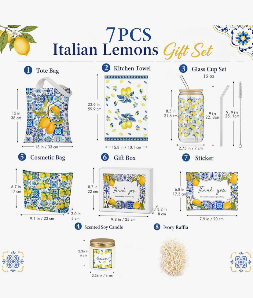 A Taste of Italy 7 Piece Lemon Tote Gift Set image