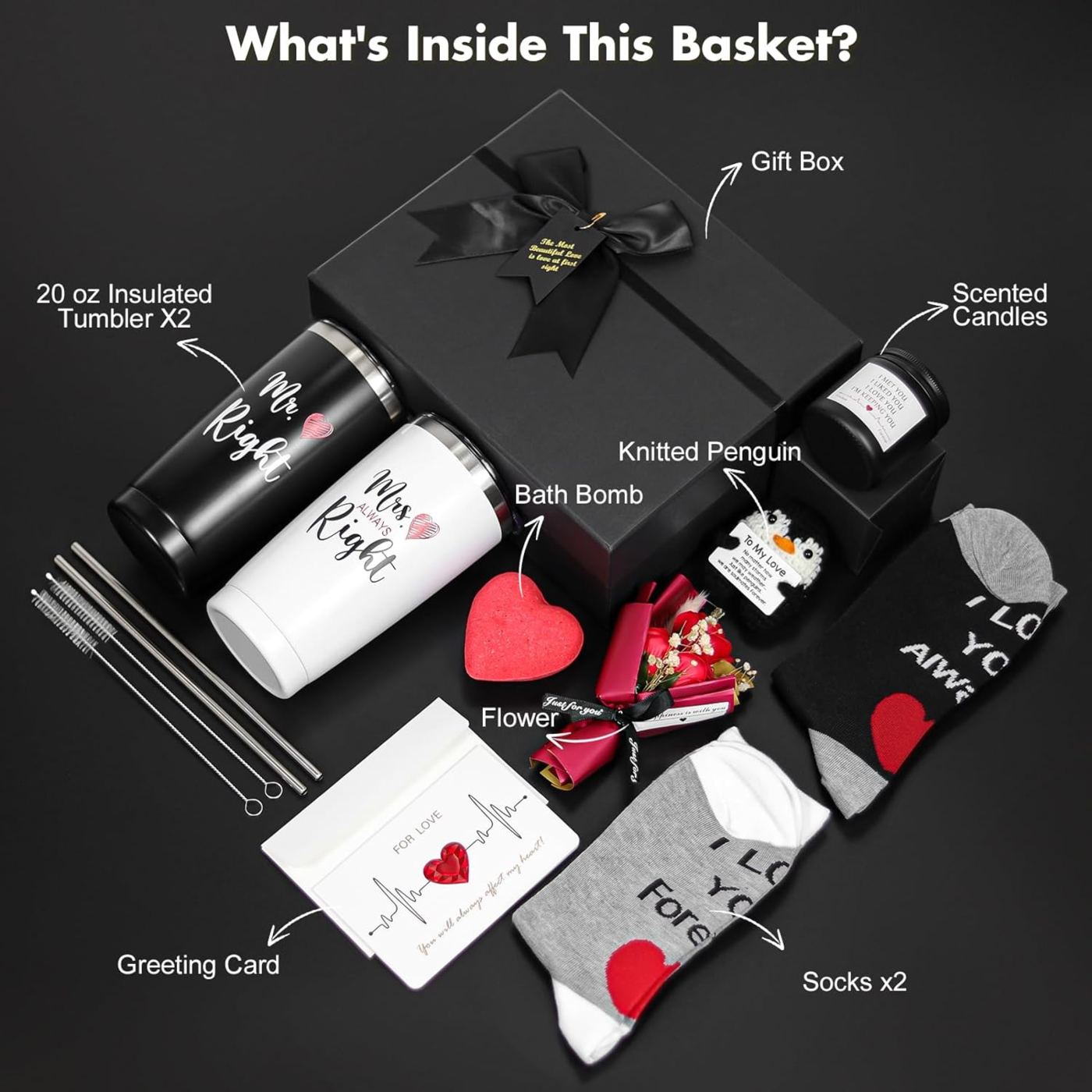 Mr and Mrs Right  I Love You Forever Tumbler Gift Box image