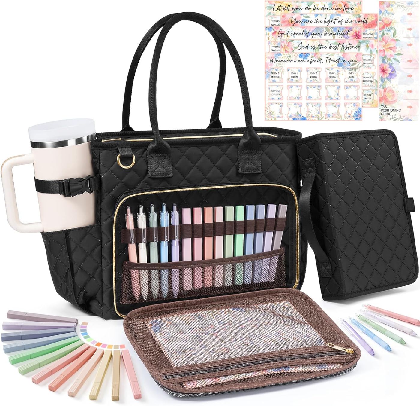 Large Qulited Bible Bag - 6 Colors image