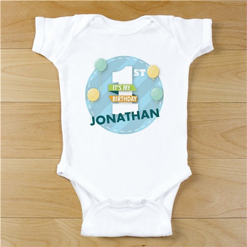Personalized It's My First Birthday Baby Bodysuit