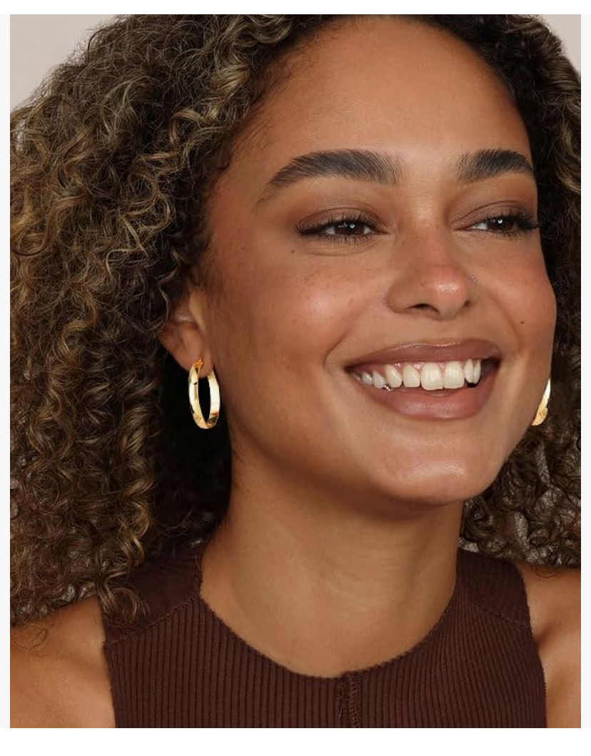 Sterling Silver Gold Plated Hoop Earrings- 20/30/40/50 - 4 Sizes image
