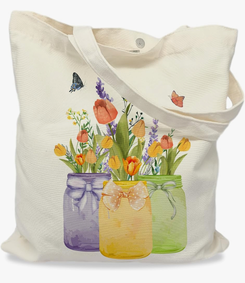 Double Sided Print Canvas Tote Bags - 10 Designs image