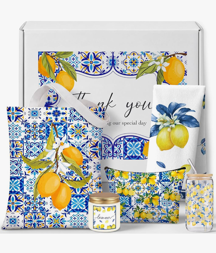 A Taste of Italy 7 Piece Lemon Tote Gift Set