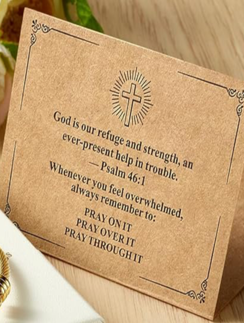 Stainless Steel Cross Bracelet with Special Card - Gold or Silver image