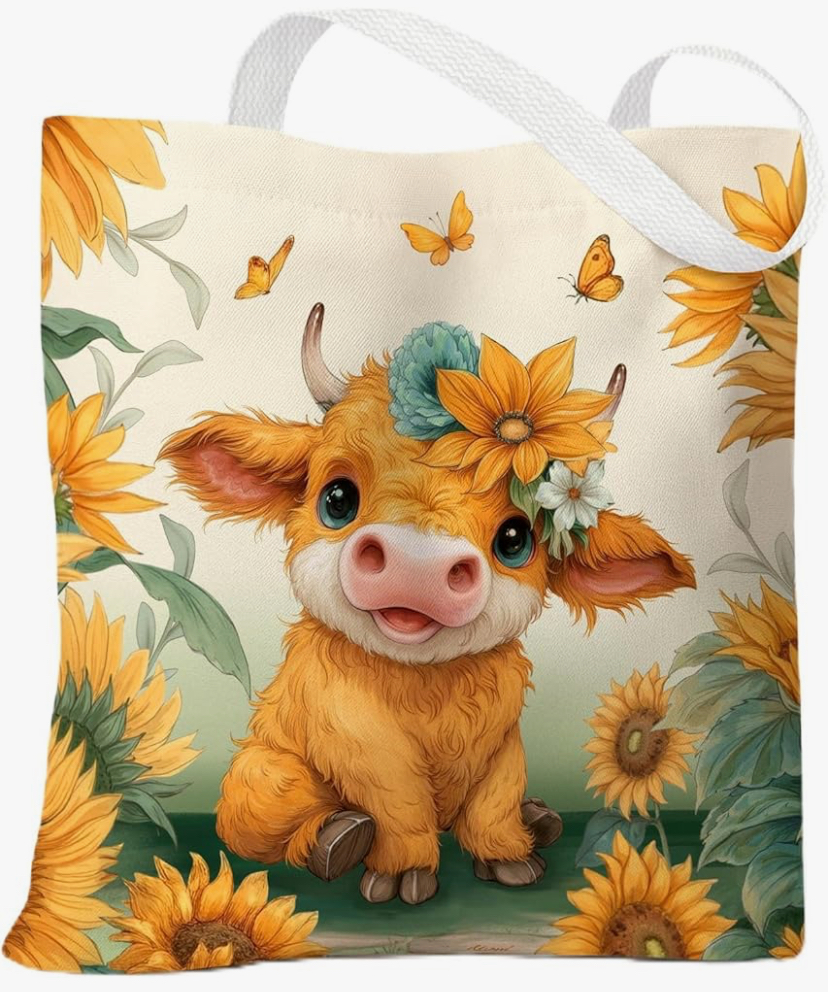 Cute Aesthetic Canvas Totes with snap and Zipper Pocket - 20 Designs image