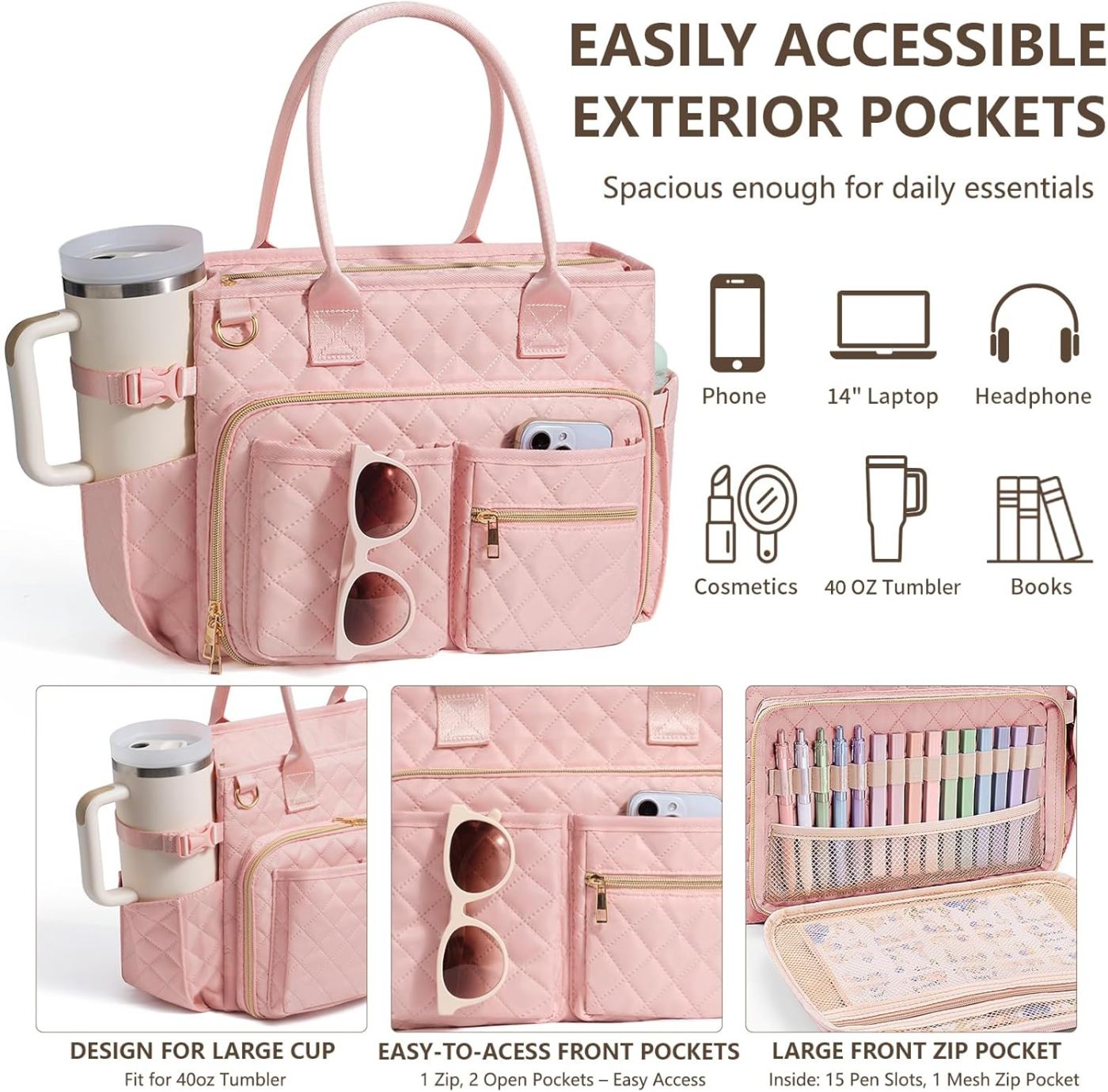 Large Qulited Bible Bag - 6 Colors image