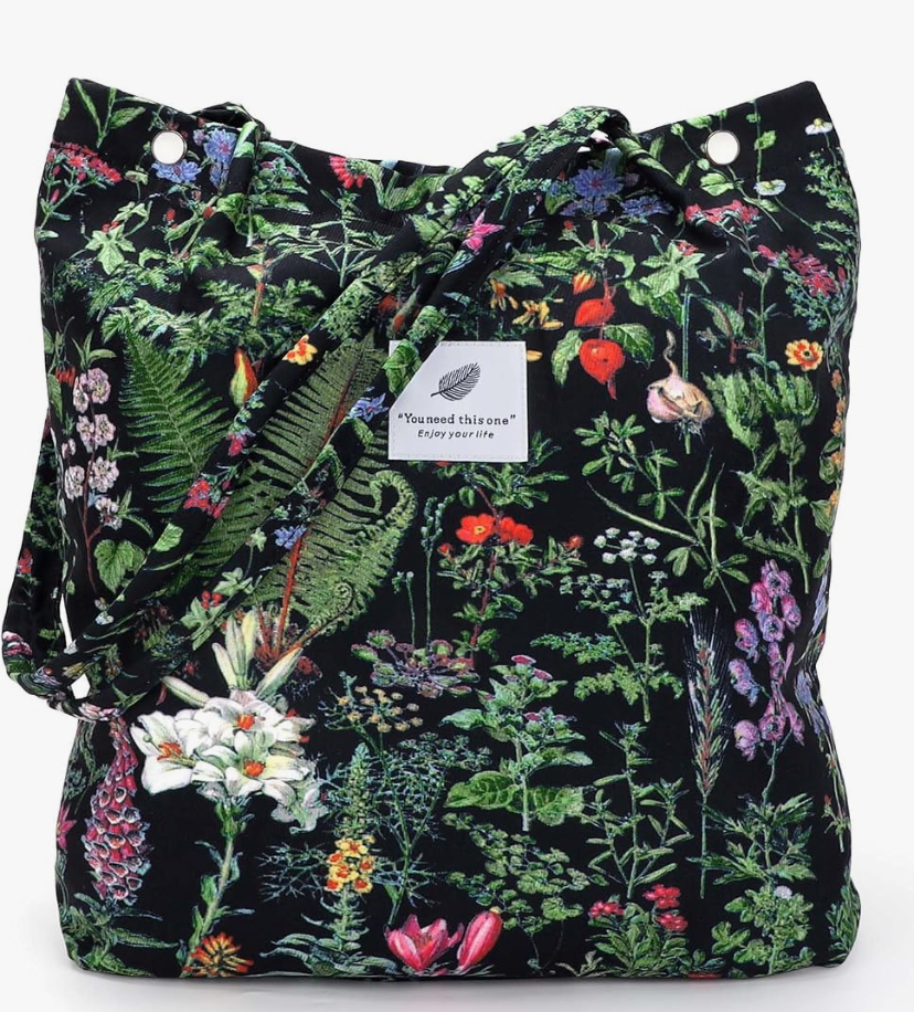 Corduroy Shoulder Tote Bag with Inner Pockets image