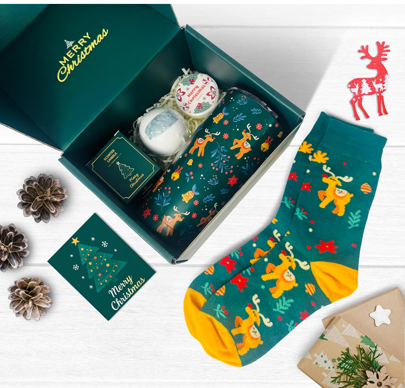 Merry Christmas Deer Tumbler Gift Set