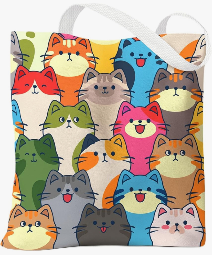 Cute Aesthetic Canvas Totes with snap and Zipper Pocket - 20 Designs image
