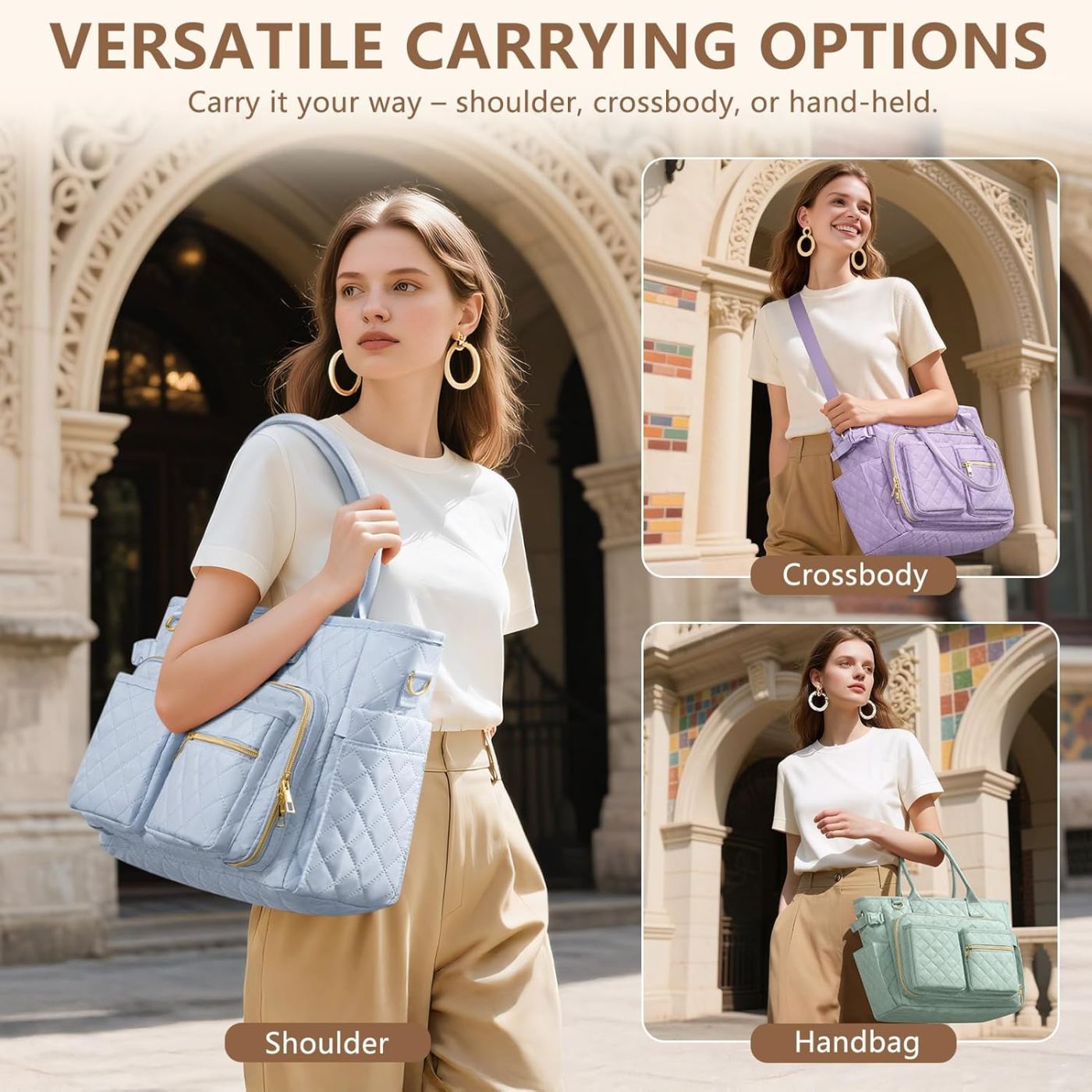 Large Qulited Bible Bag - 6 Colors image