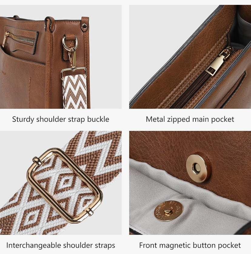 Hobo Travel Purse Multi-Pocket Trendy Handbag- 7 Colors image