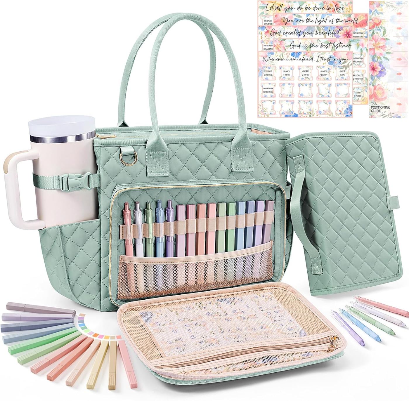 Large Qulited Bible Bag - 6 Colors