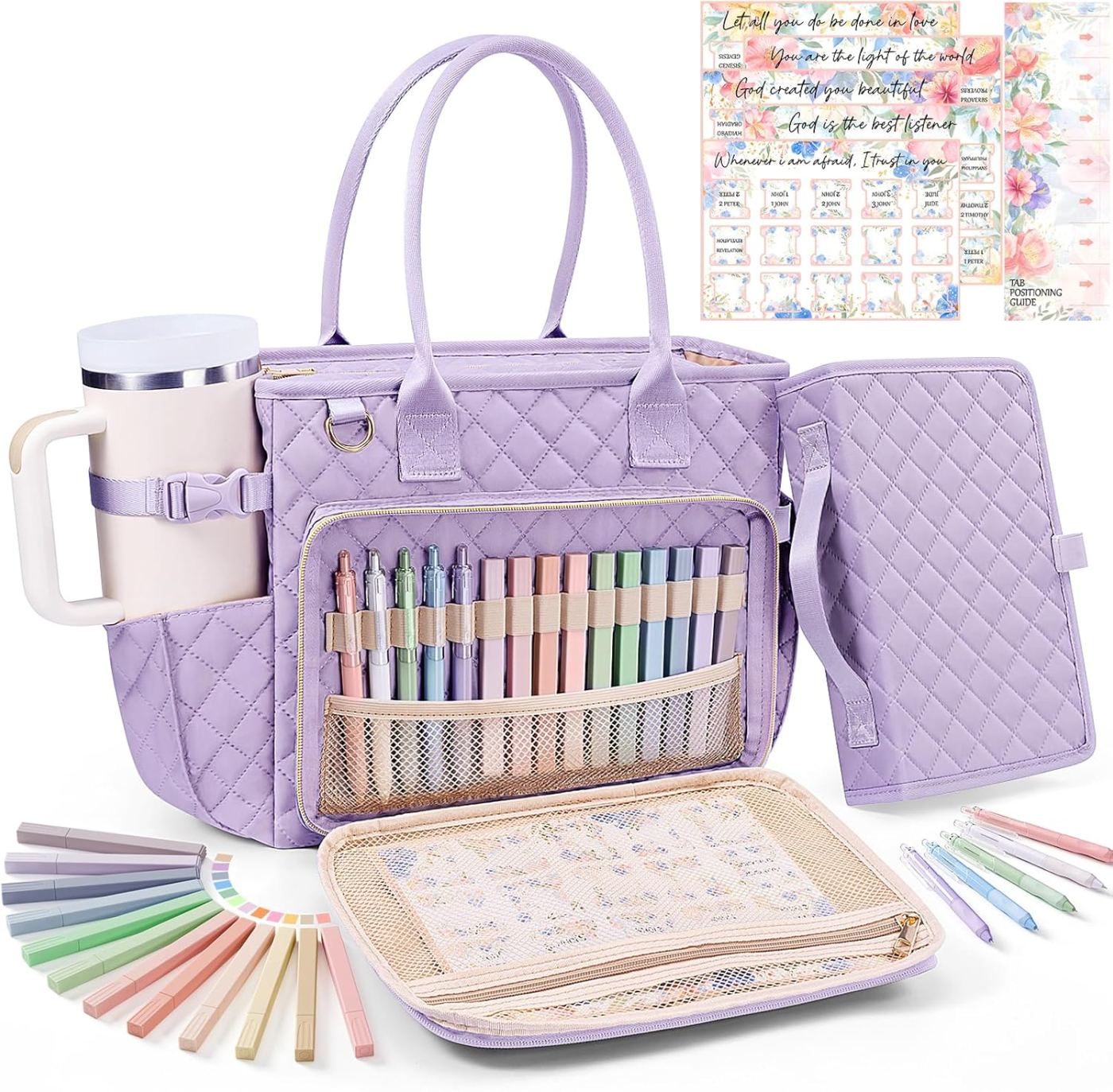 Large Qulited Bible Bag - 6 Colors image
