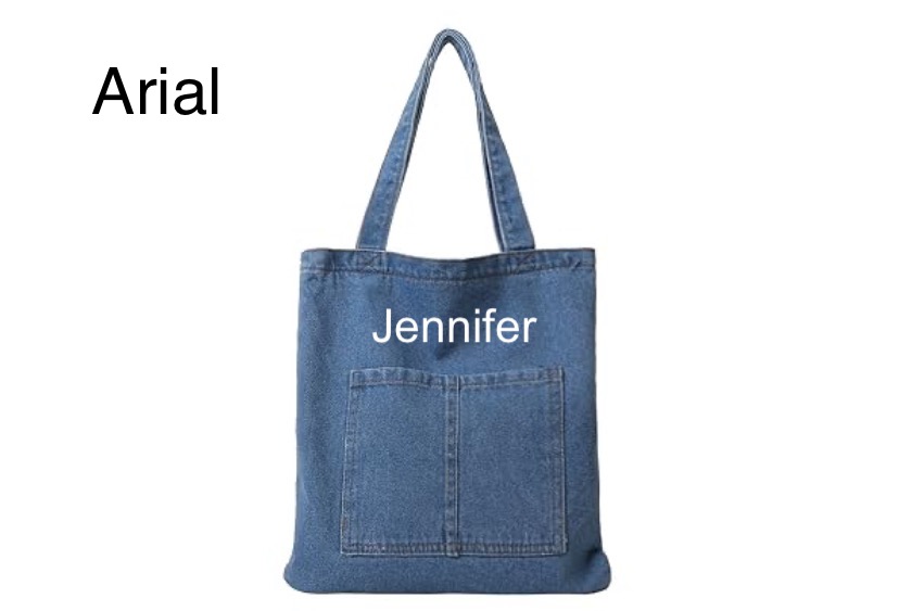 Personalized Denim Shoulder Tote Bag - Dark  Blue or Light Blue image