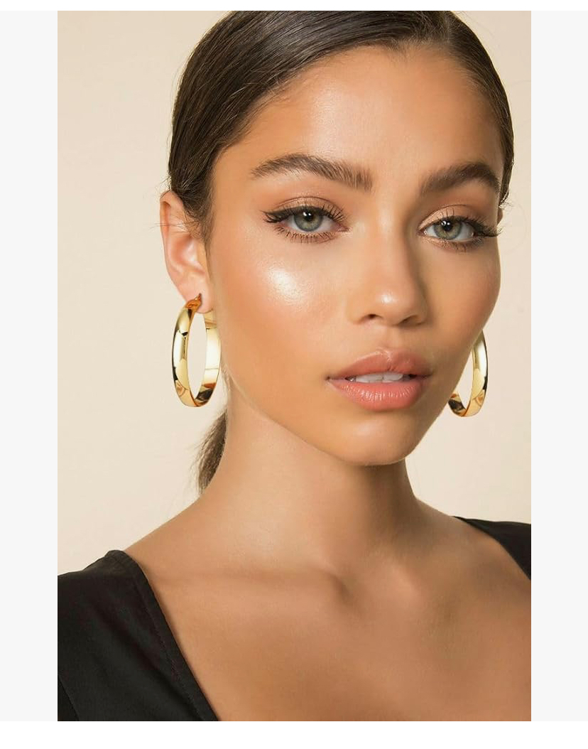 Sterling Silver Gold Plated Hoop Earrings- 20/30/40/50 - 4 Sizes image