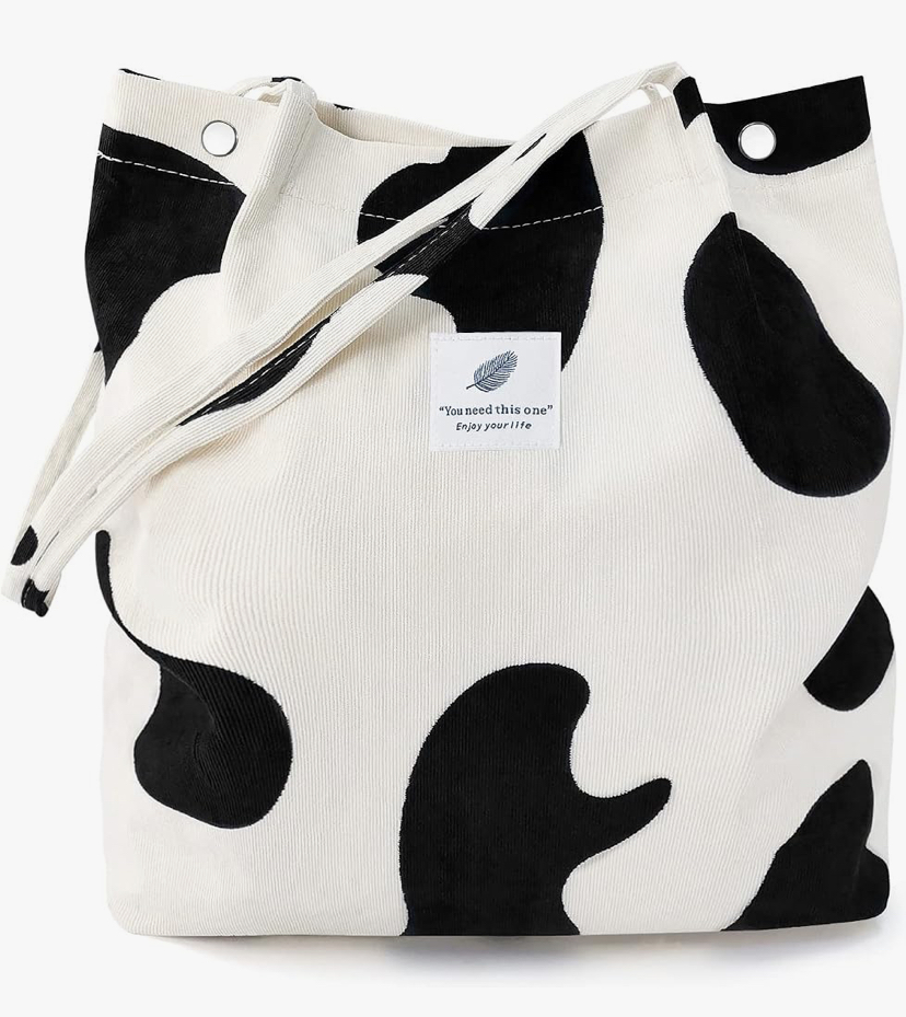 Corduroy Shoulder Tote Bag with Inner Pockets image