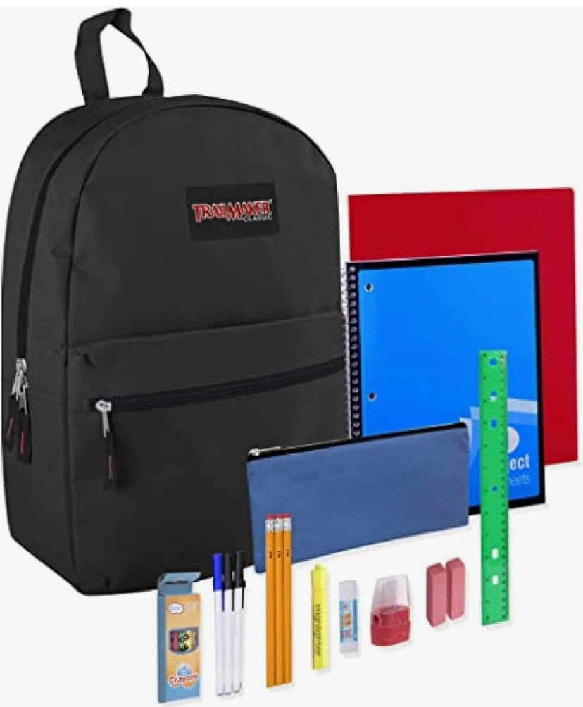 17 " Backpack with School Supplies for Kids - 20 Piece  - 4 Colors image