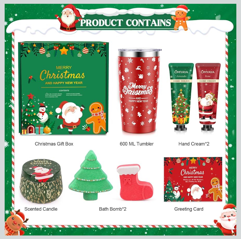 Merry Christmas and Happy New Year Tumbler Gift Set