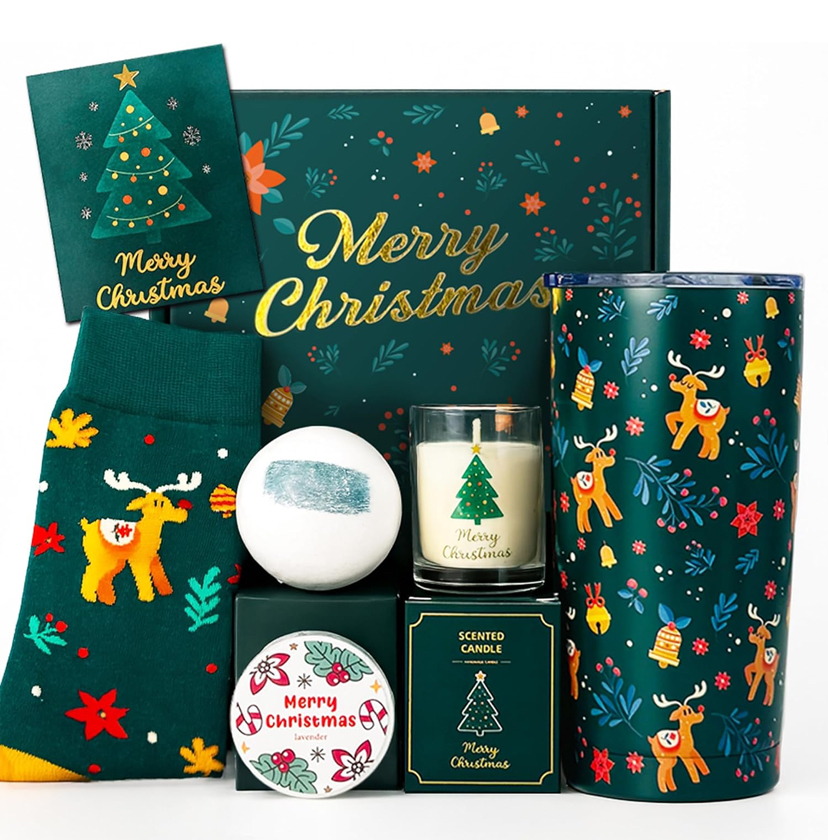 Merry Christmas Deer Tumbler Gift Set image