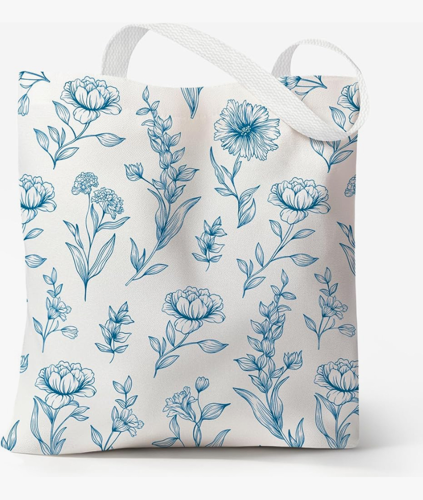 Cute Aesthetic Canvas Totes with snap and Zipper Pocket - 20 Designs image