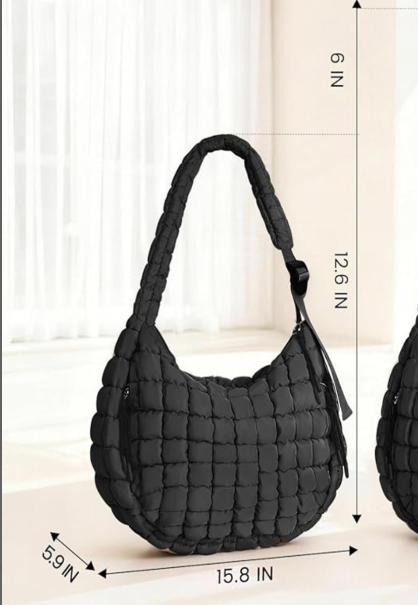 Puffer Tote Quilted Bag with Detachable Pouch -2 Colors image