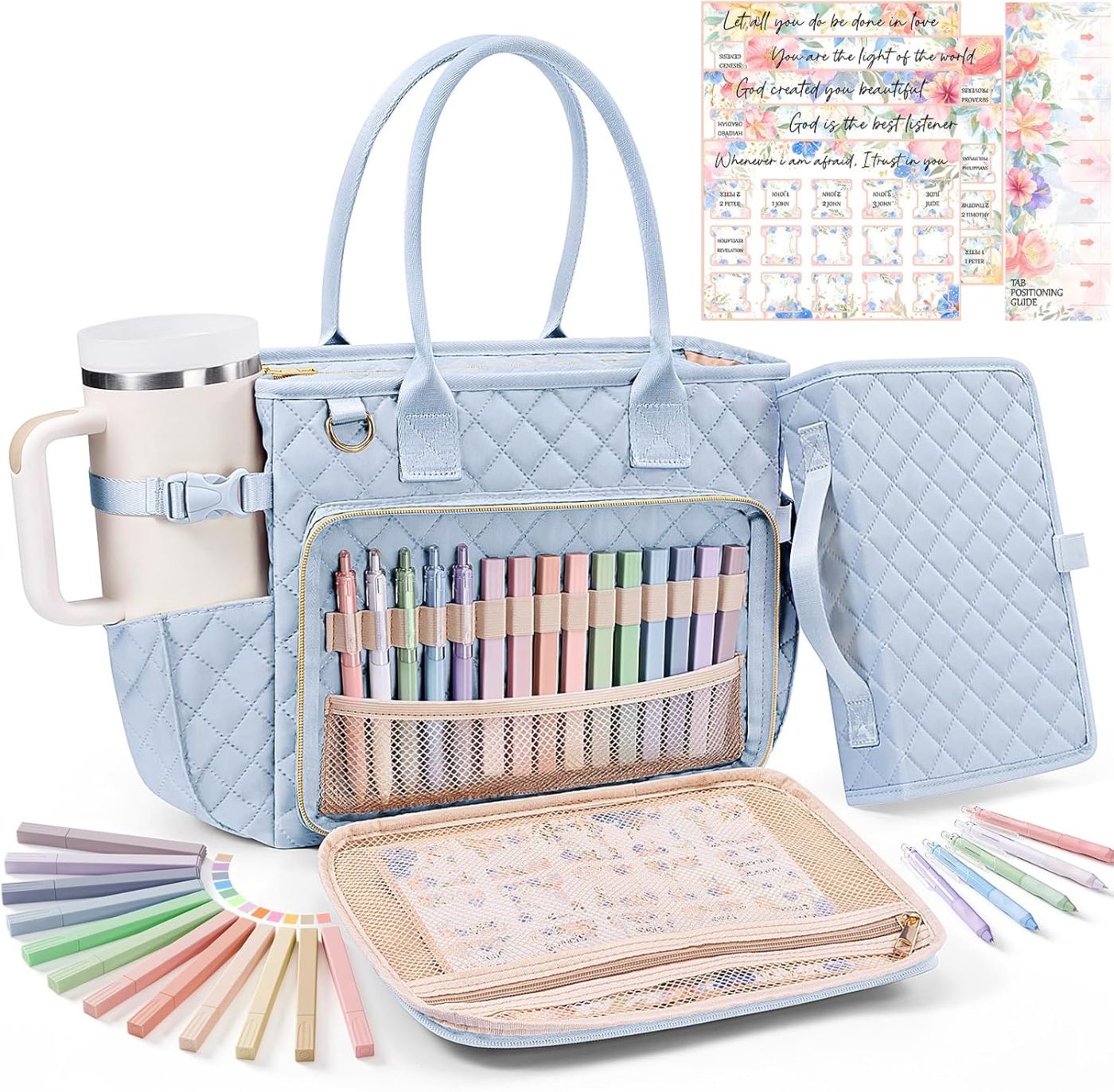 Large Qulited Bible Bag - 6 Colors image