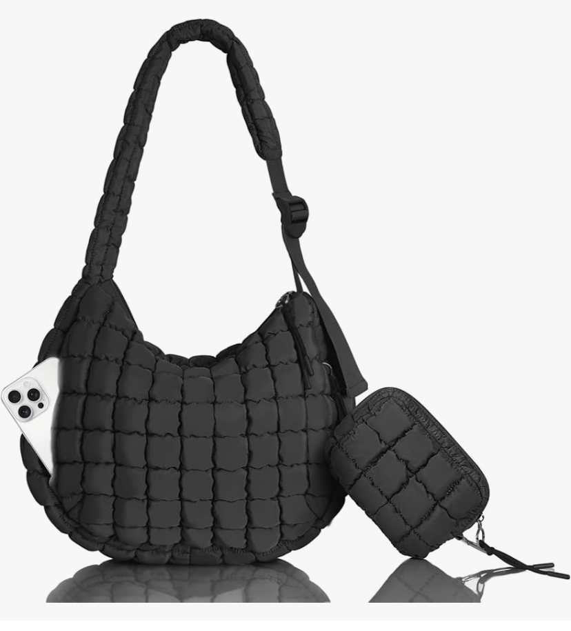 Puffer Tote Quilted Bag with Detachable Pouch -2 Colors image